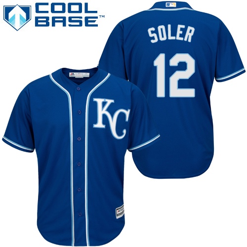 Royals #12 Jorge Soler Royal Blue Cool Base Stitched Youth MLB Jersey